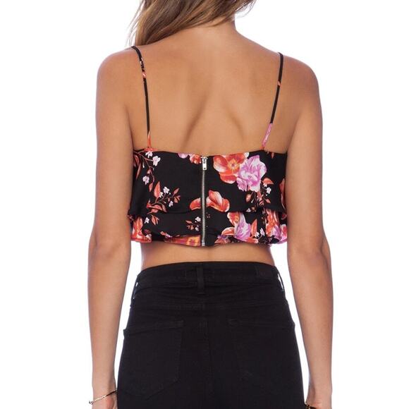 2/$25 Tularosa Cullen Crop Top Flutter Black Floral Festival Coachella Feminine - Picture 3 of 12